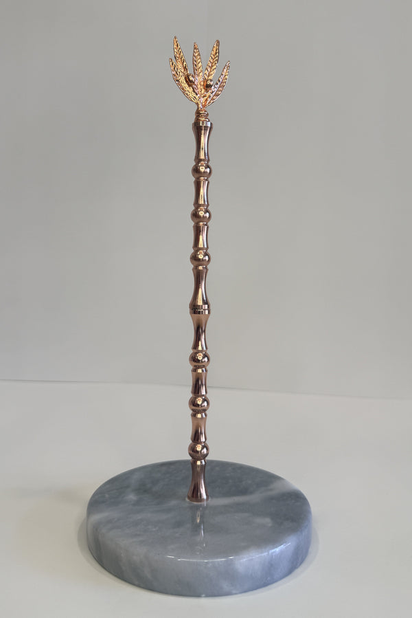 Grey Marble Countertop Paper Towel Holder — handmade natural marble & stone décor by Moonlit Marble