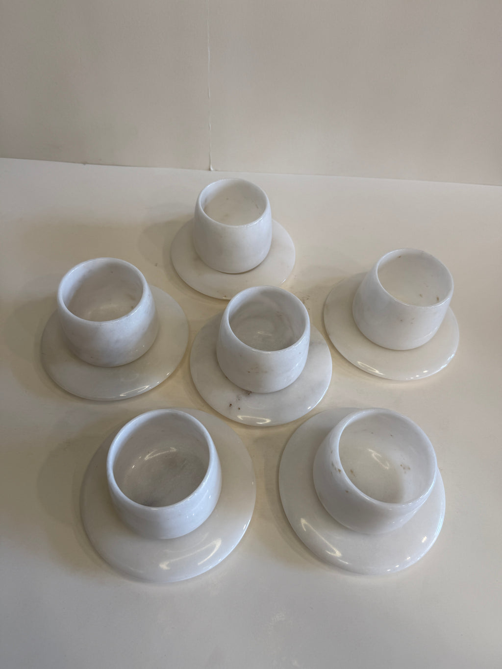 White Marble Turkish Coffee Cup Set of 12 — 1