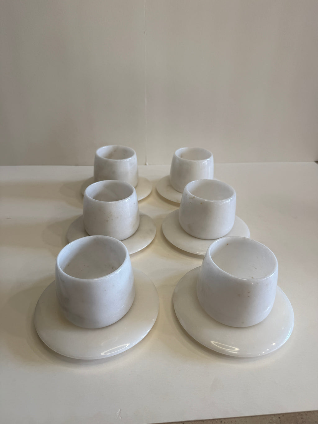 White Marble Turkish Coffee Cup Set of 12 — 12