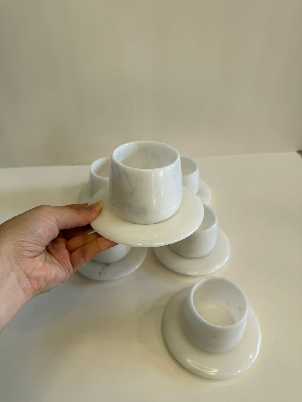 White Marble Turkish Coffee Cup Set of 12 — 5