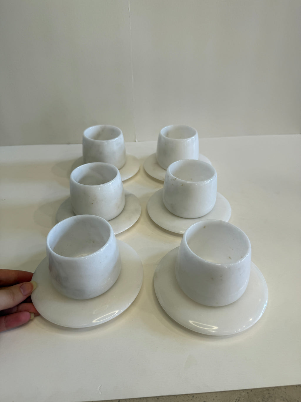 White Marble Turkish Coffee Cup Set of 12 — 6