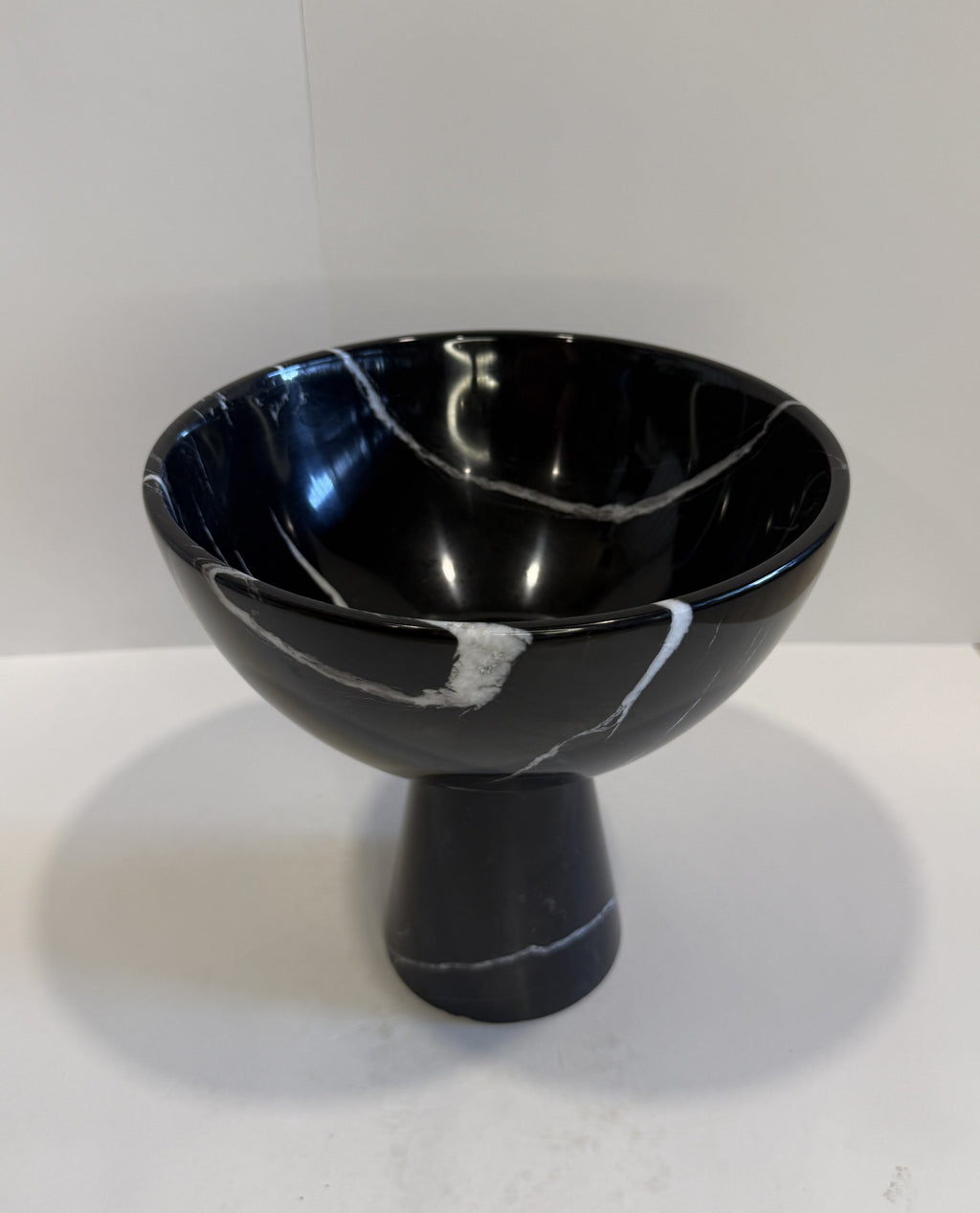Handmade Marble Pedestal Footed Bowl — handmade natural marble & stone décor by Moonlit Marble
