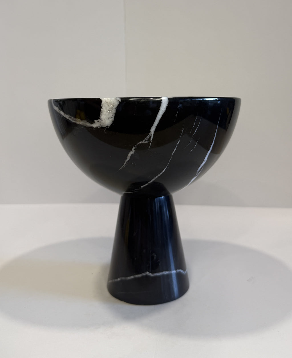 Handmade Marble Pedestal Footed Bowl — detail view 2