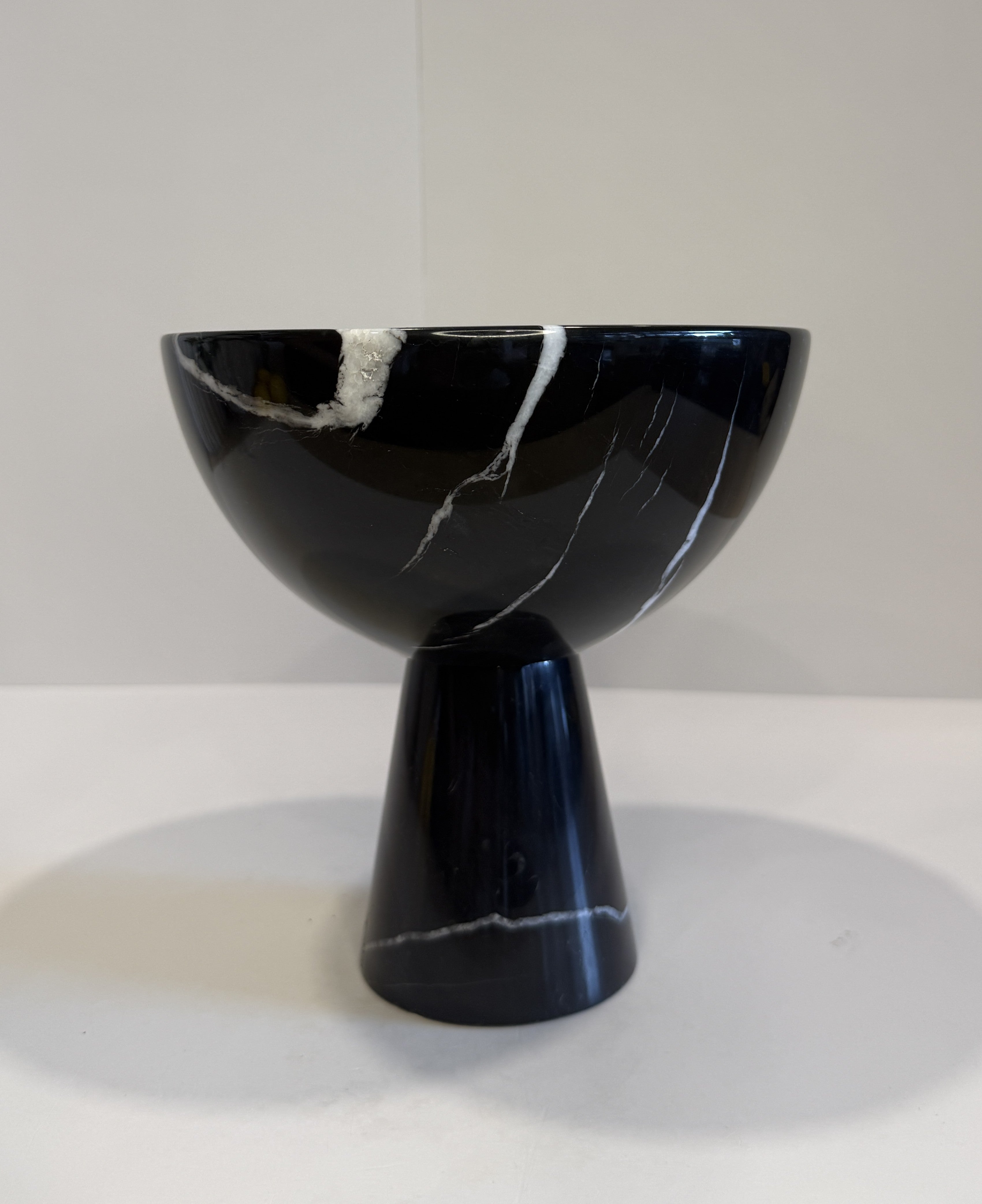 Handmade Marble Pedestal Footed Bowl — detail view 2