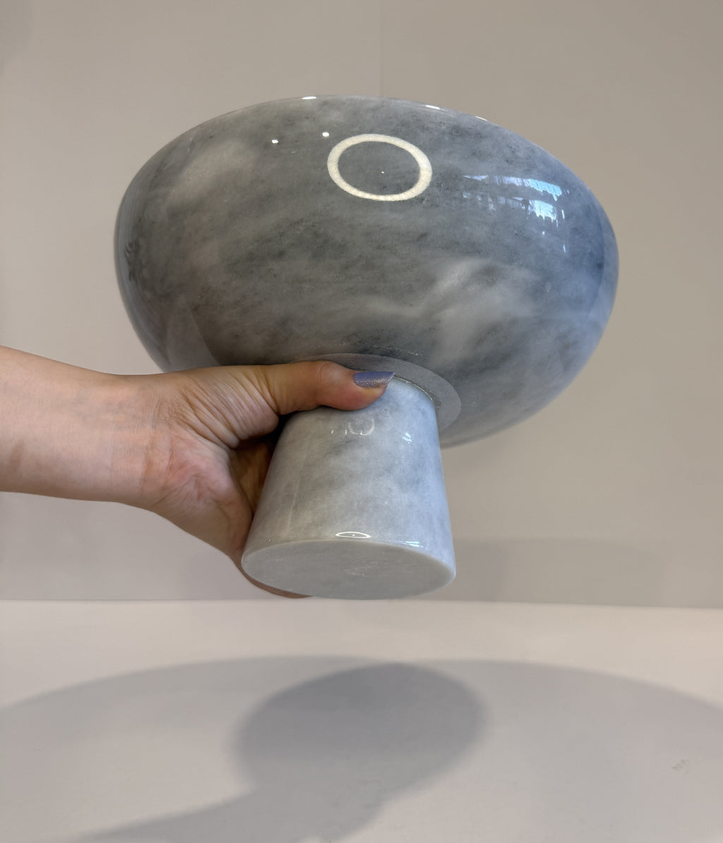 Handmade Marble Rounded Footed Bowl — detail view 3