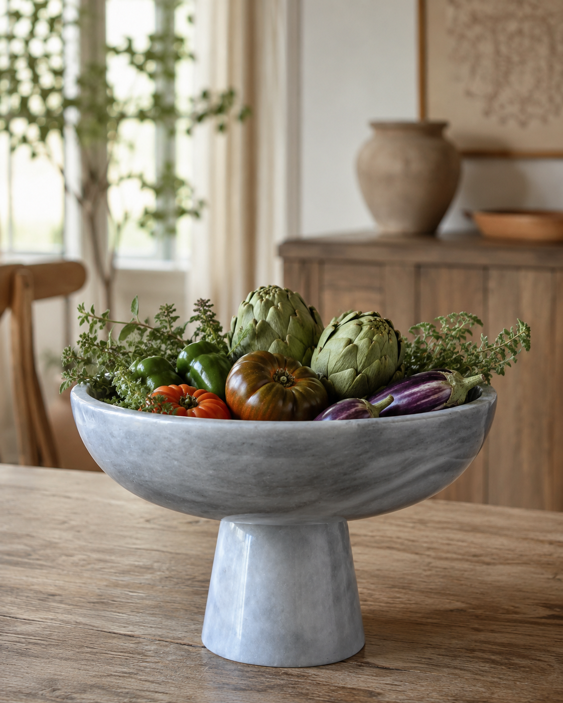 Handmade Marble Rounded Footed Bowl — detail view 13