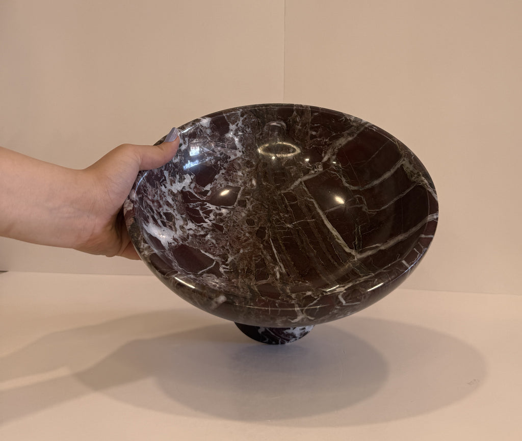 Handmade Marble Rounded Footed Bowl — detail view 9