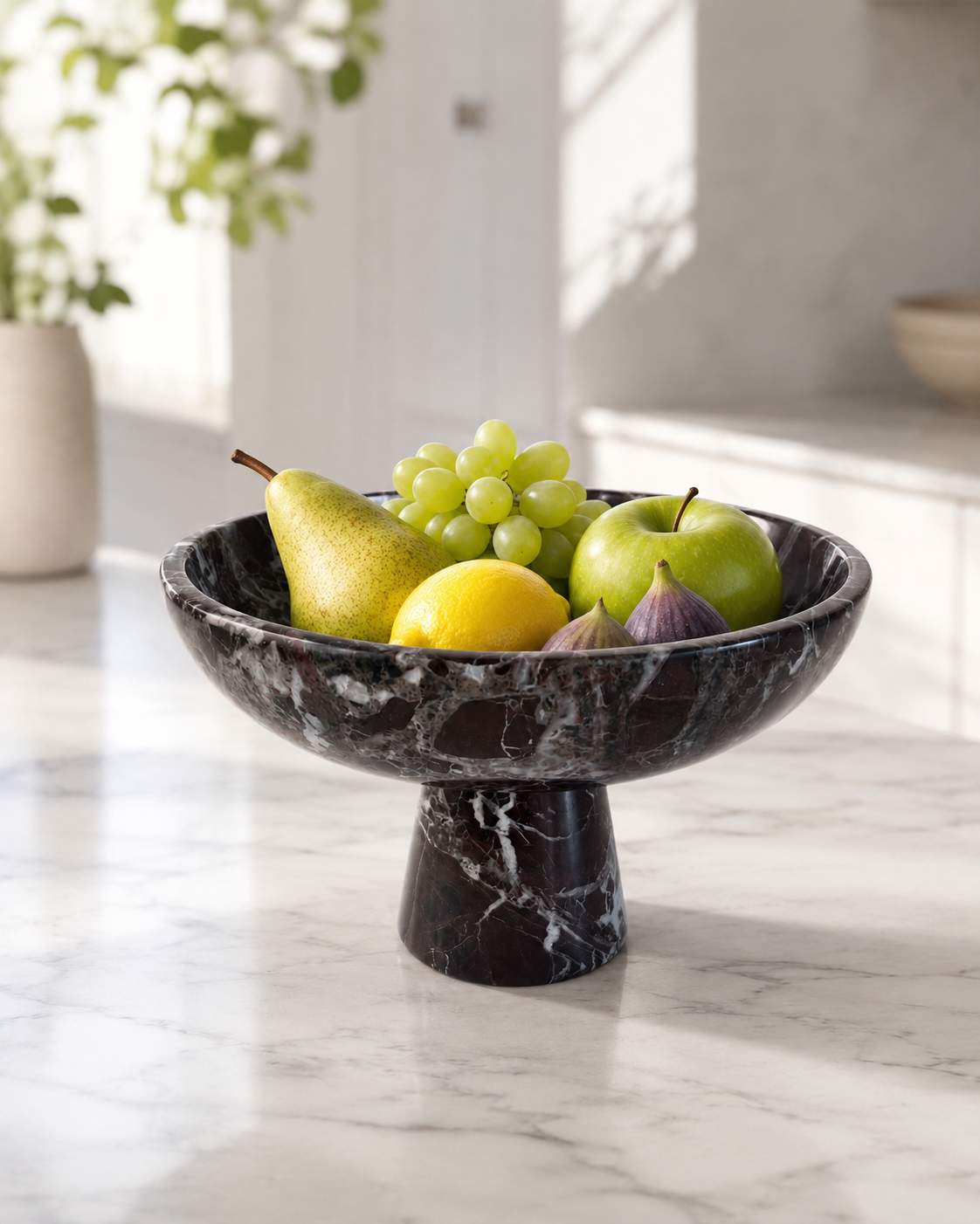 Handmade Marble Rounded Footed Bowl — detail view 14