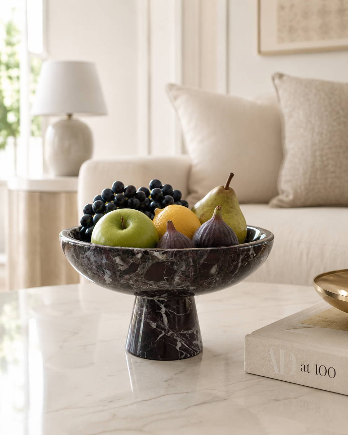 Handmade Marble Rounded Footed Bowl — detail view 15