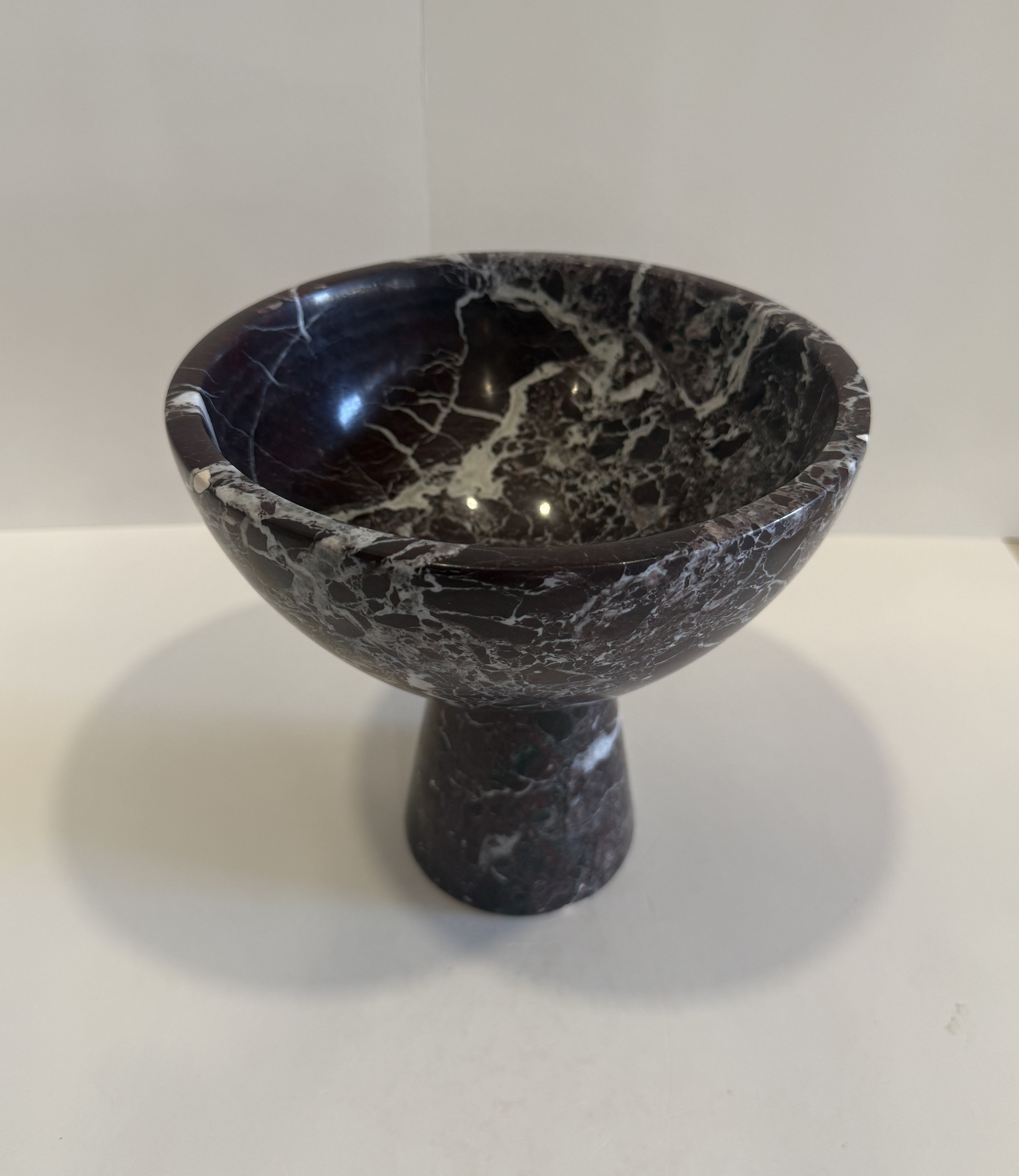 Handmade Marble Pedestal Footed Bowl — detail view 7