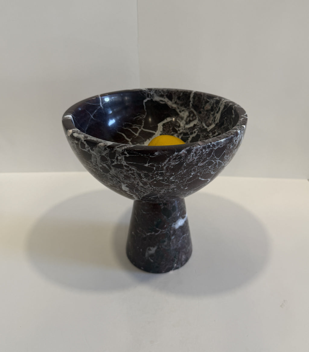Handmade Marble Pedestal Footed Bowl — detail view 9