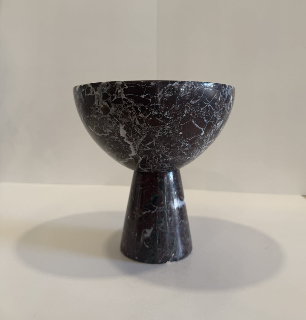 Handmade Marble Pedestal Footed Bowl — detail view 13