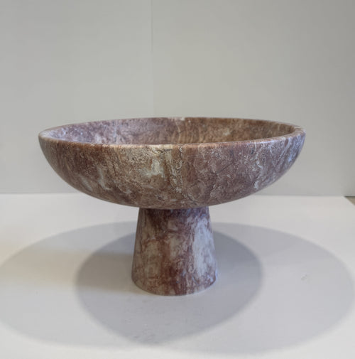 Handmade Marble Compote Footed Bowl — handmade natural marble & stone décor by Moonlit Marble