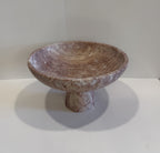 Handmade Marble Compote Footed Bowl — detail view 1