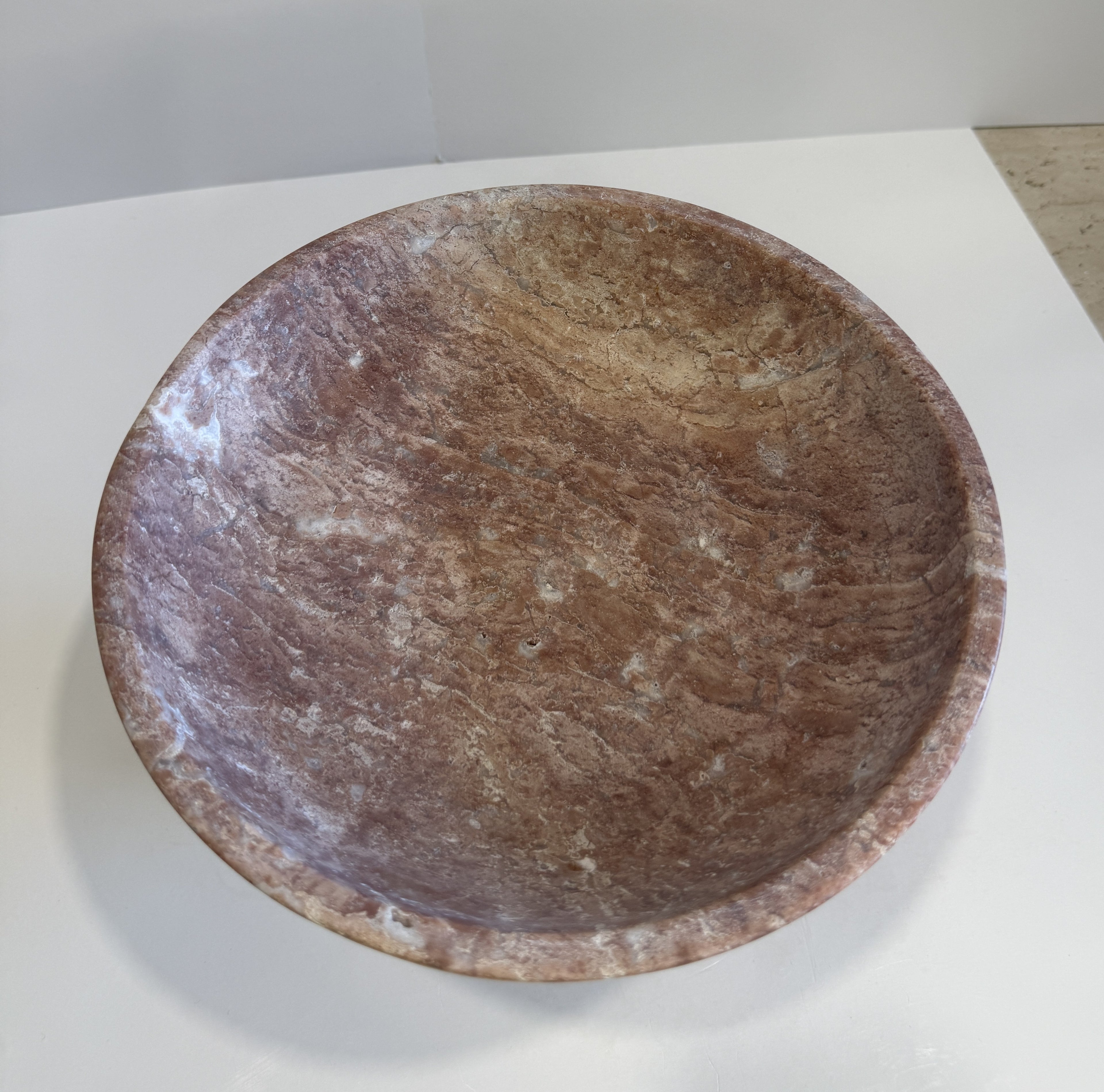 Handmade Marble Compote Footed Bowl — detail view 4