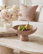 Handmade Marble Compote Footed Bowl — detail view 10