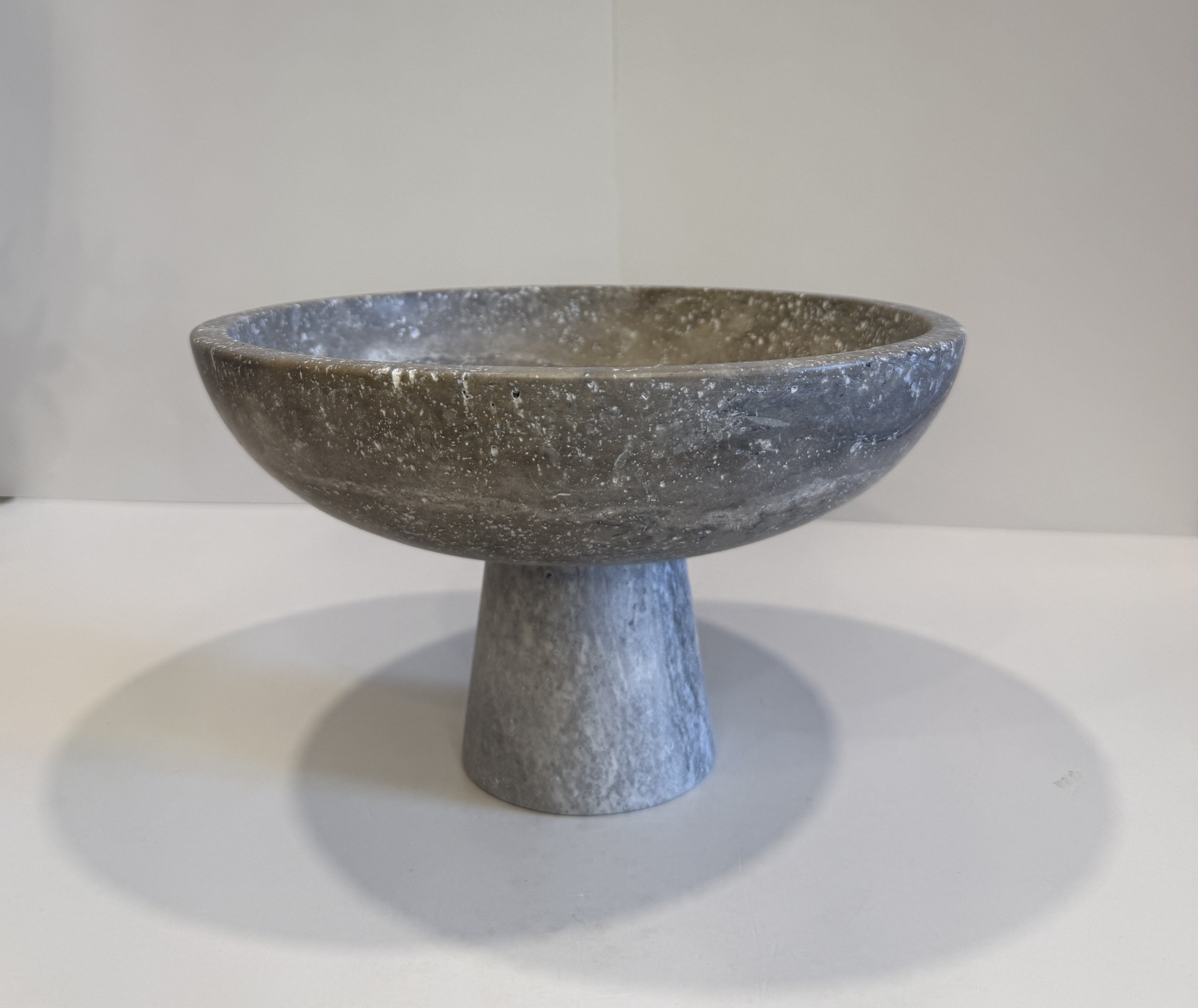 Handmade Marble Compote Footed Bowl — detail view 5
