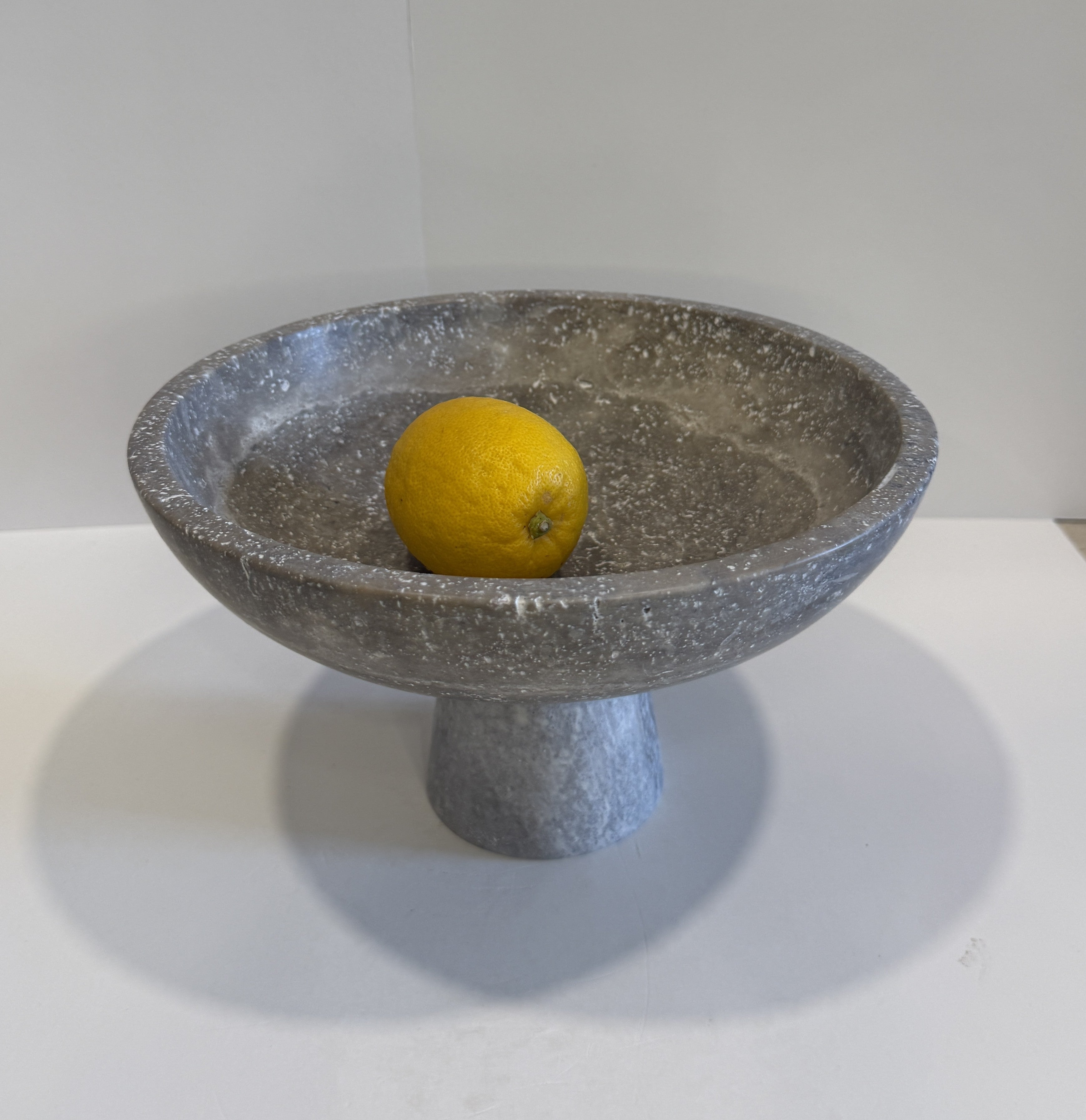 Handmade Marble Compote Footed Bowl — detail view 6