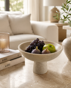 Travertine Sculptural Footed Bowl — detail view 7
