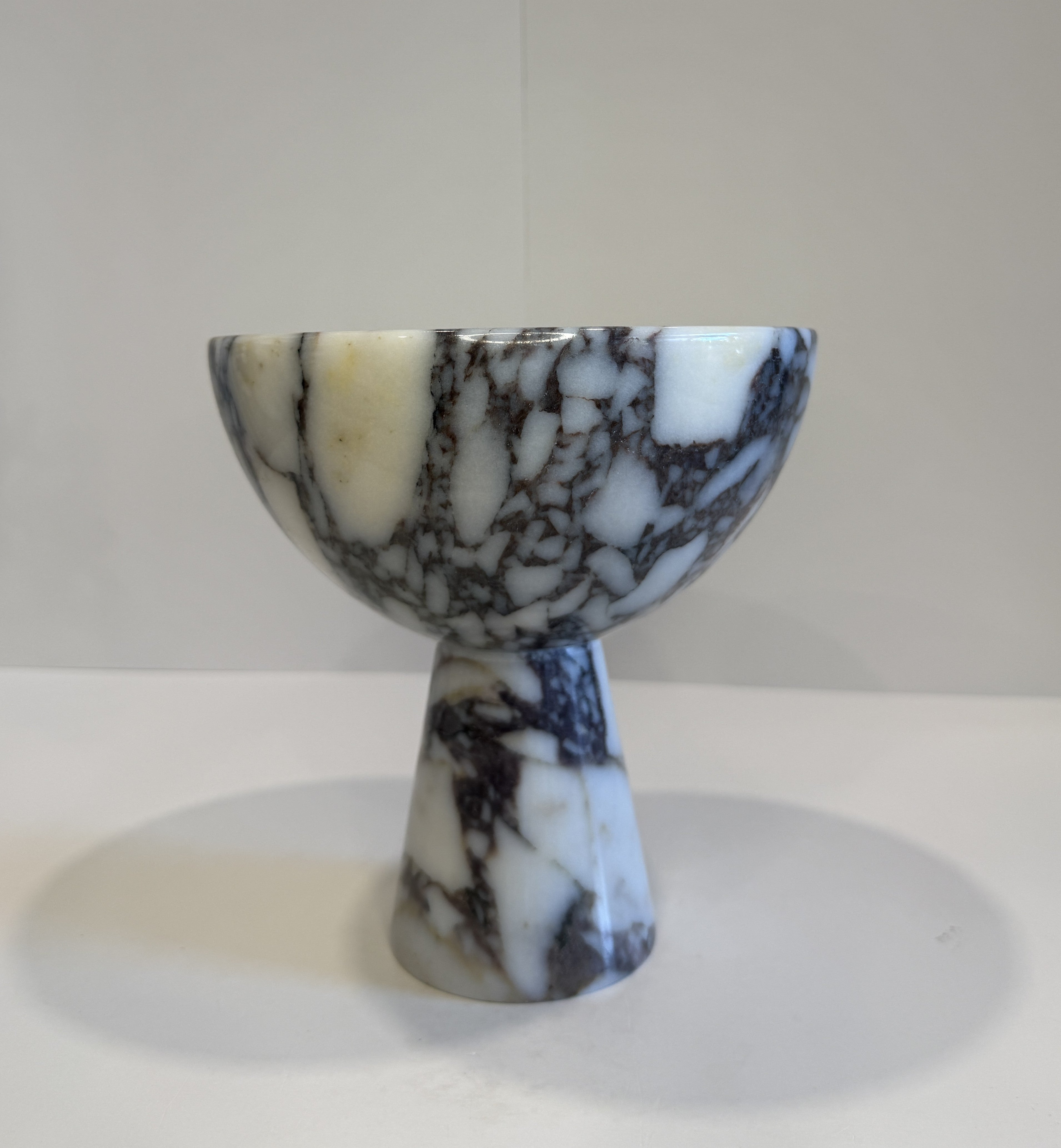 Handmade Marble Pedestal Footed Bowl — detail view 14
