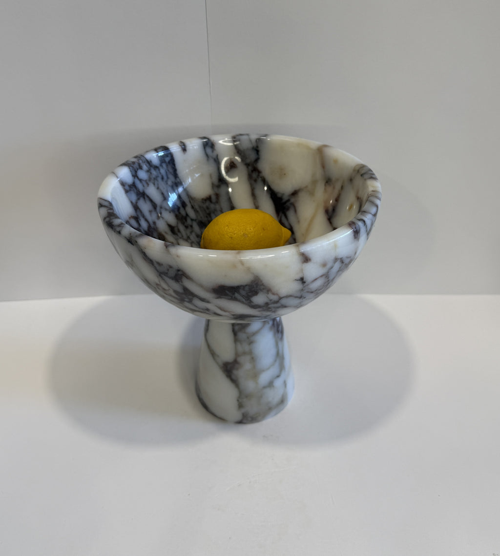 Handmade Marble Pedestal Footed Bowl — detail view 15