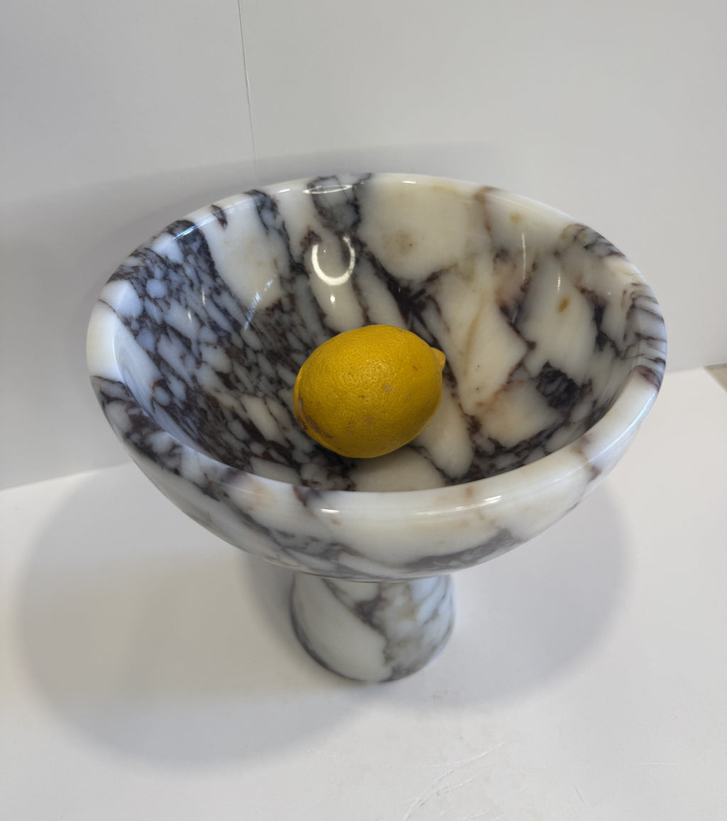 Handmade Marble Pedestal Footed Bowl — detail view 16