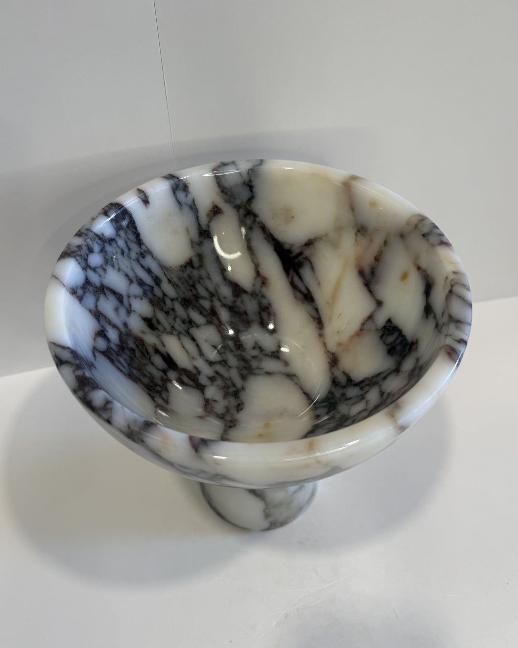 Handmade Marble Pedestal Footed Bowl — detail view 18