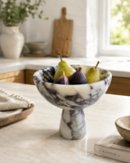 Handmade Marble Pedestal Footed Bowl — detail view 20