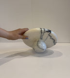 Handmade Marble Curved Footed Bowl — detail view 8