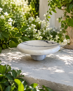 Handmade Marble Curved Footed Bowl — detail view 11