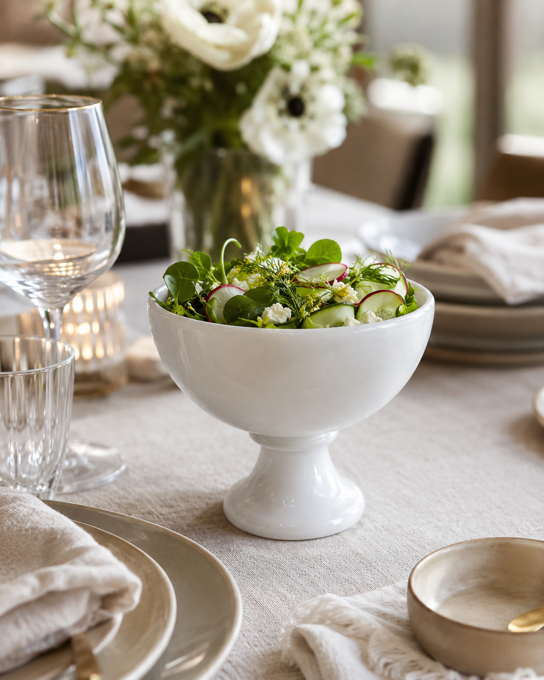 White Marble Rounded Footed Bowl — detail view 6