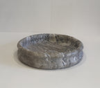 Silver Travertine Trinket Plate — handmade natural marble & stone décor by Moonlit Marble