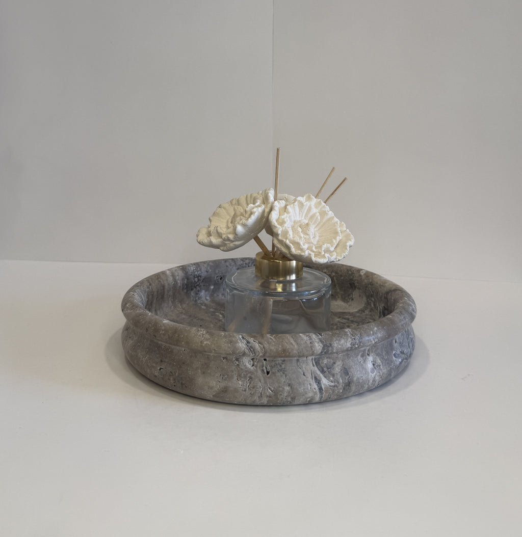 Silver Travertine Trinket Plate — detail view 1