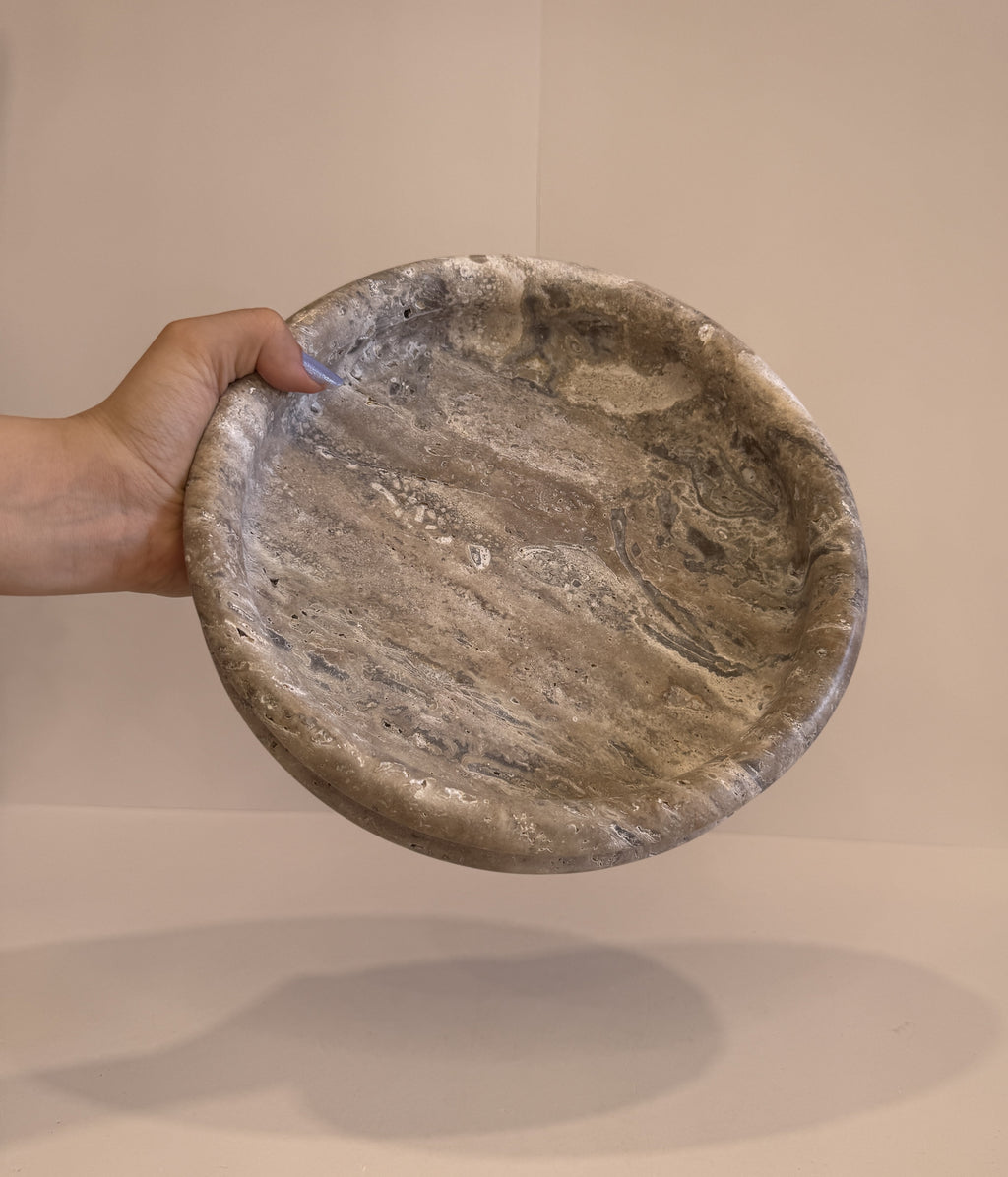 Silver Travertine Trinket Plate — detail view 2