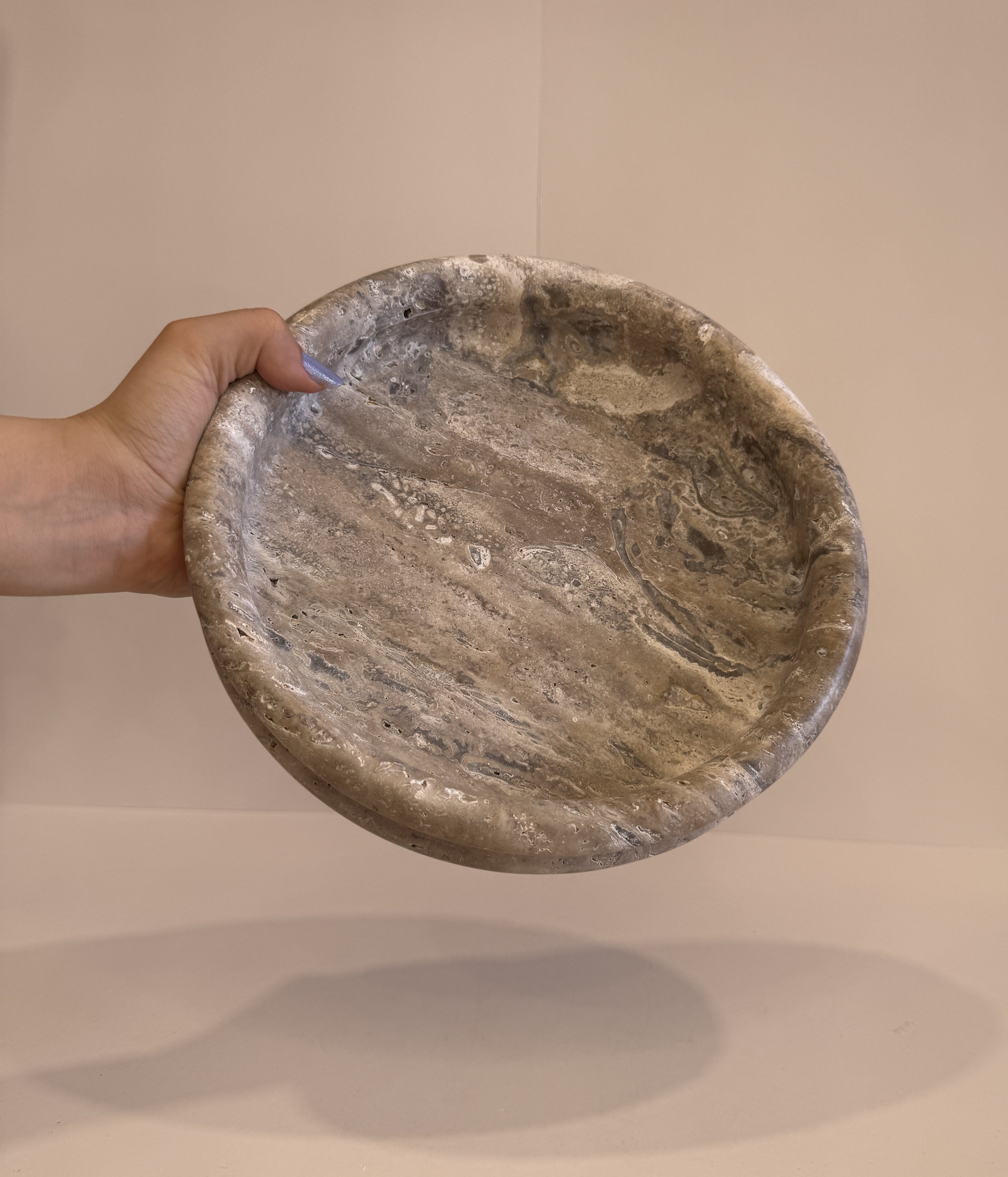 Silver Travertine Trinket Plate — detail view 2