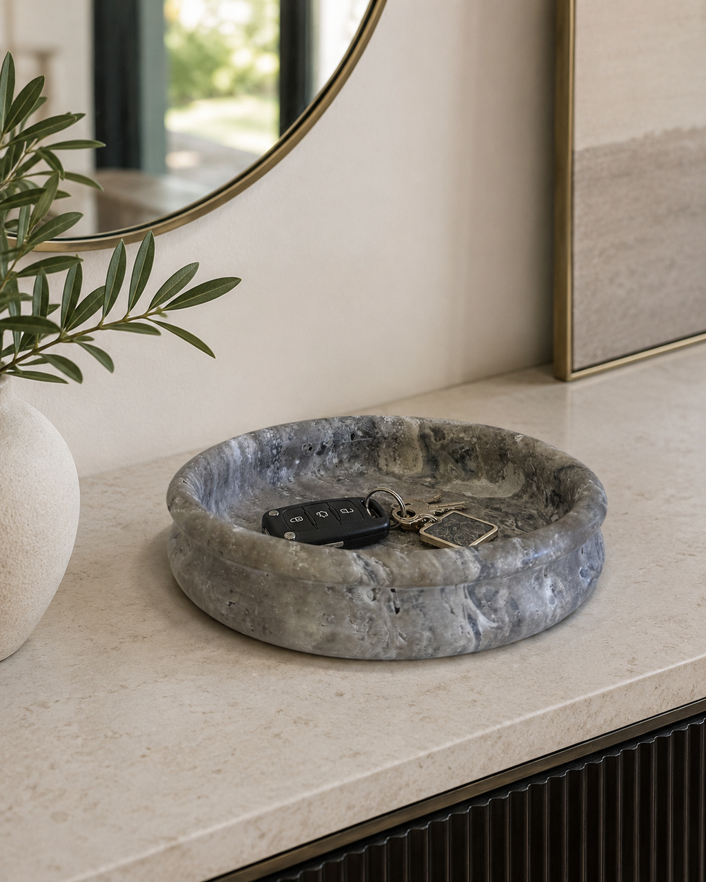 Silver Travertine Trinket Plate — detail view 6