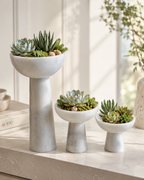White Marble Plant Stand — Set of 3 — detail view 10