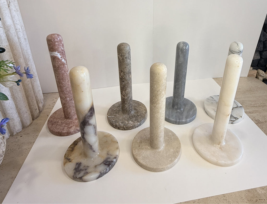 Handmade Marble Freestanding Paper Towel Holder — detail view 15