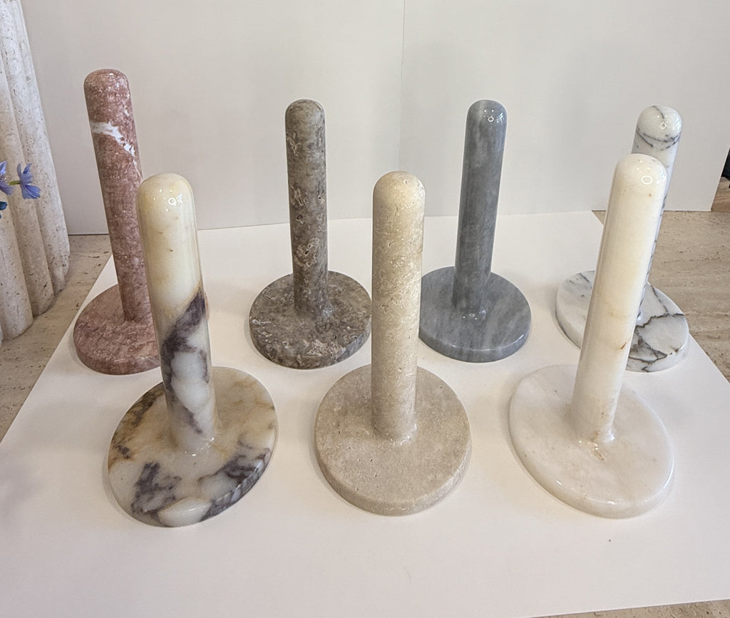 Handmade Marble Freestanding Paper Towel Holder — detail view 16