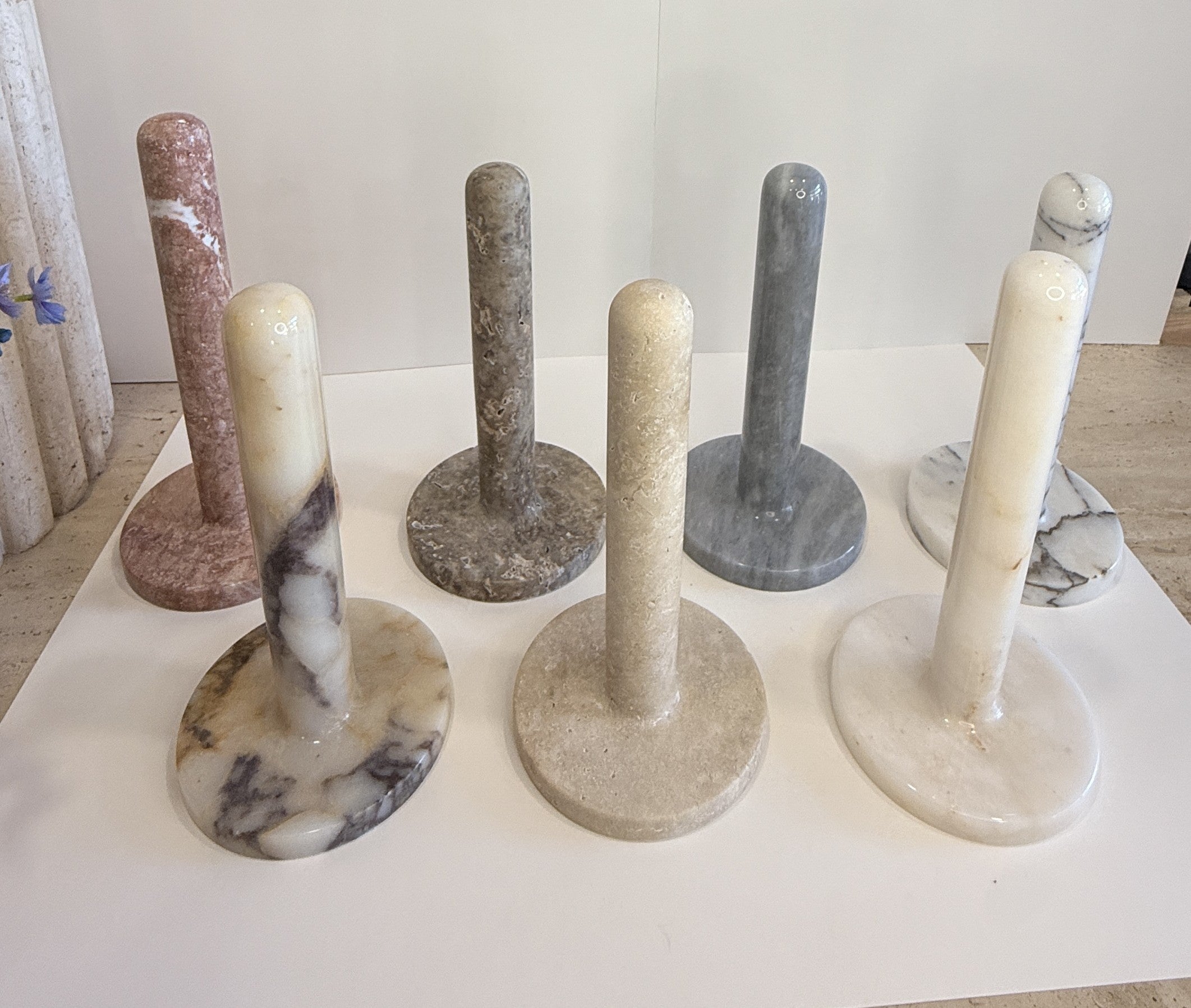 Handmade Marble Freestanding Paper Towel Holder — detail view 16