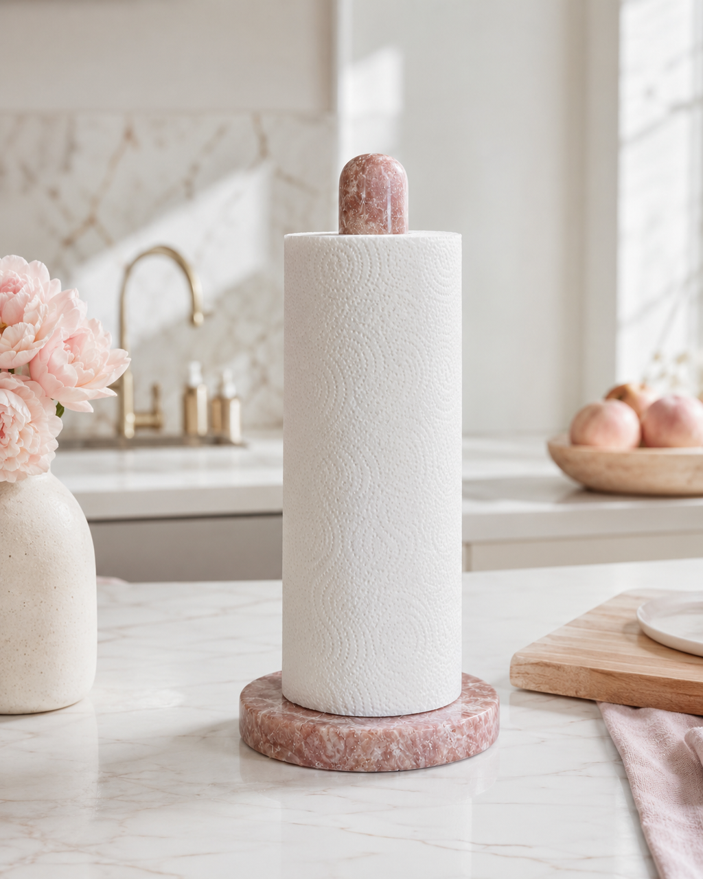 Handmade Marble Freestanding Paper Towel Holder — detail view 17