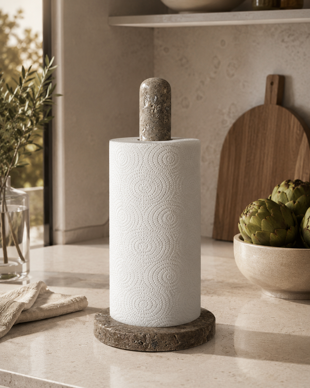 Handmade Marble Freestanding Paper Towel Holder — detail view 18