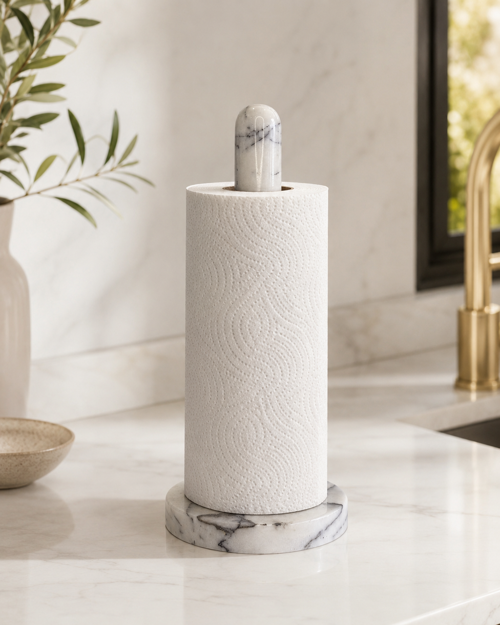 Handmade Marble Freestanding Paper Towel Holder — detail view 19