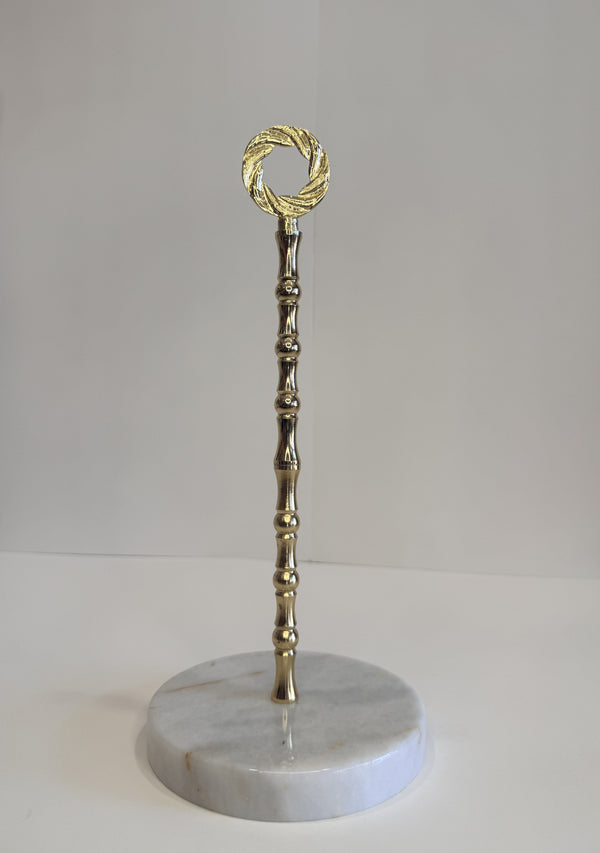 White Marble Freestanding Paper Towel Holder — handmade natural marble & stone décor by Moonlit Marble