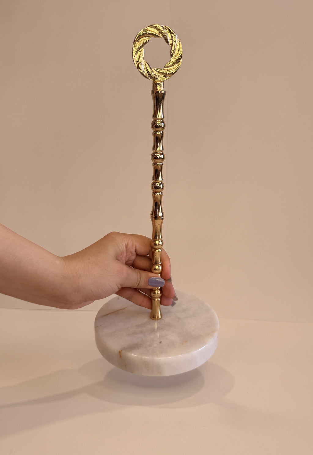 White Marble Freestanding Paper Towel Holder — detail view 1