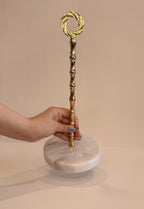 White Marble Freestanding Paper Towel Holder — detail view 1