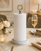 White Marble Freestanding Paper Towel Holder — detail view 6
