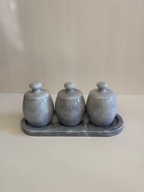 Grey Marble Spice Jar Set of 4 — 1