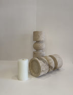 Travertine Tall Tea Light Holder — Set of 2 — detail view 9