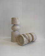 Travertine Tall Tea Light Holder — Set of 2 — detail view 10